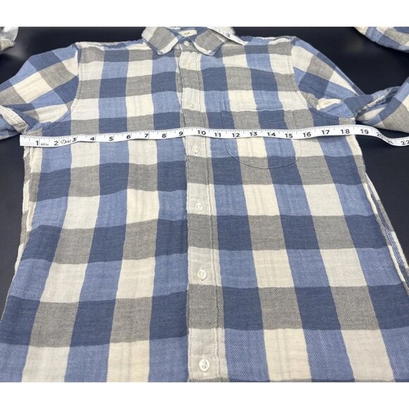 J Crew Mens Slim Blue Check Plaid Button Long Sleeve Flannel Shirt Sz S NEW - Picture 7 of 8